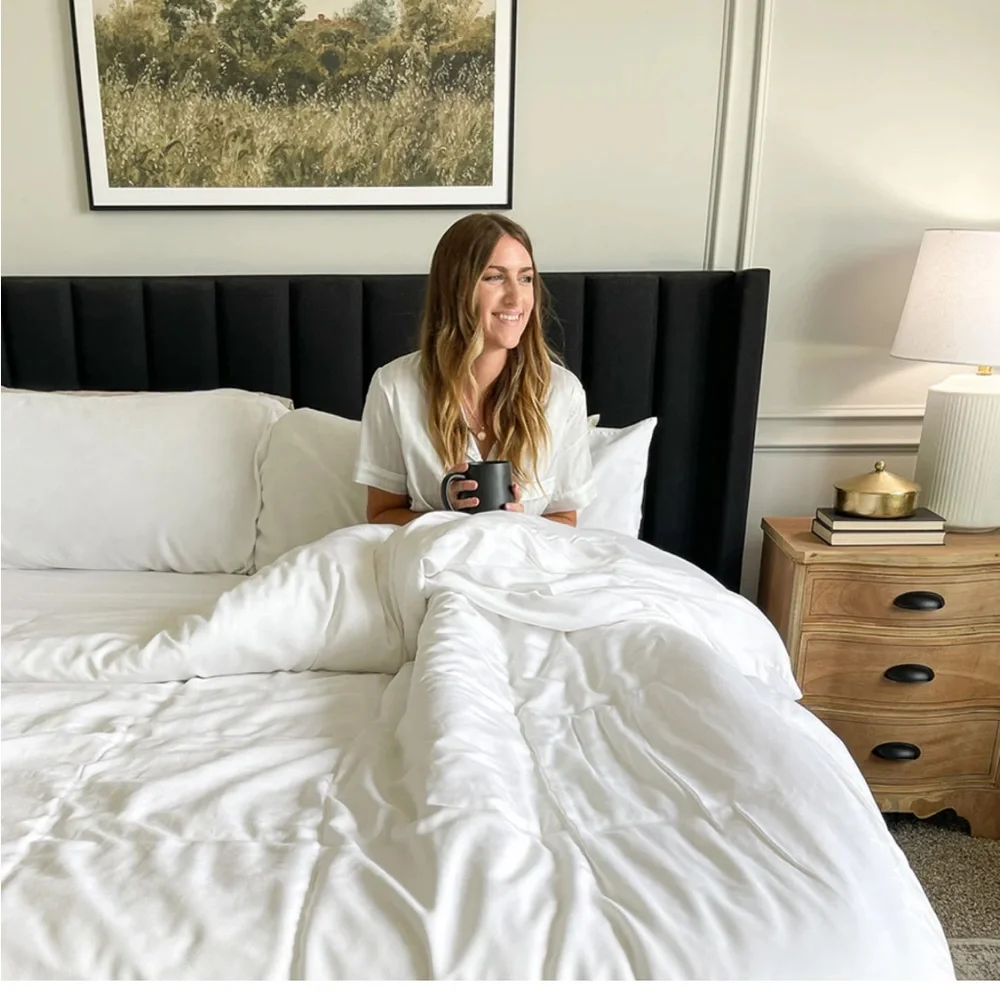 Simply Organic Bamboo comforter white king + duvet cover